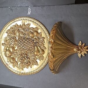 Vintage Peerage Brassware Brass Pineapple Wall Decor England, Burwood Shelf